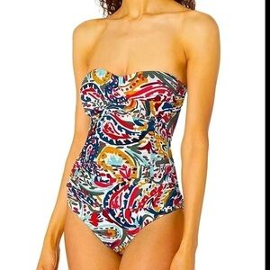 Anne Cole Standard Twist Front Shirred One Piece Swimsuit